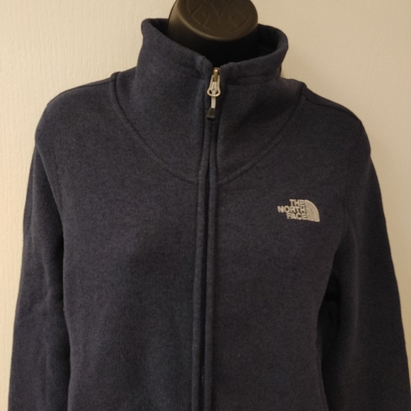 ⚡SALE NAVY The North Face Sweater Fleece navy blue knit zip up jacket - Picture 5 of 12